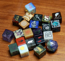 Load image into Gallery viewer, Stone Dice Set w/Safflower Pear Wood Box